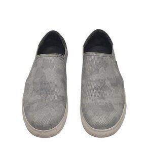 Trask Gray Leather Camo Slip On Loafers Mens Shoes SZ 11.5 Comfort Casual